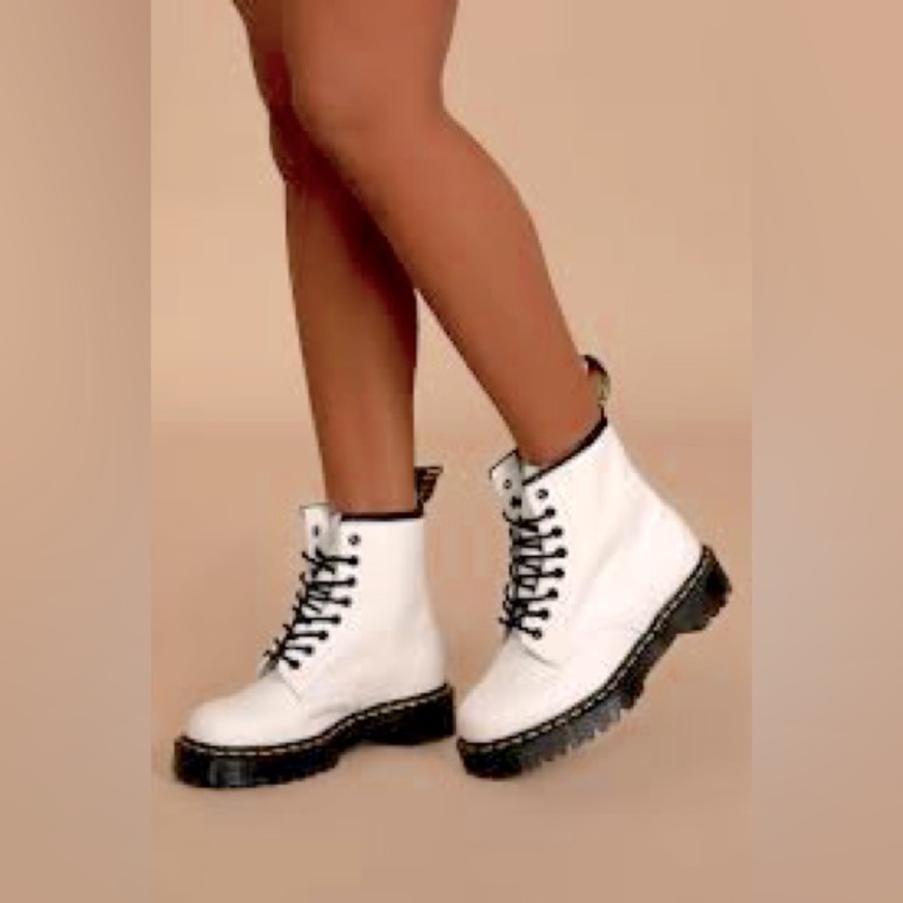 White Lace-Up Doc. Martens